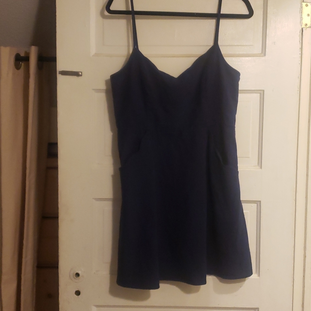 Navy Blue Linen Sundress